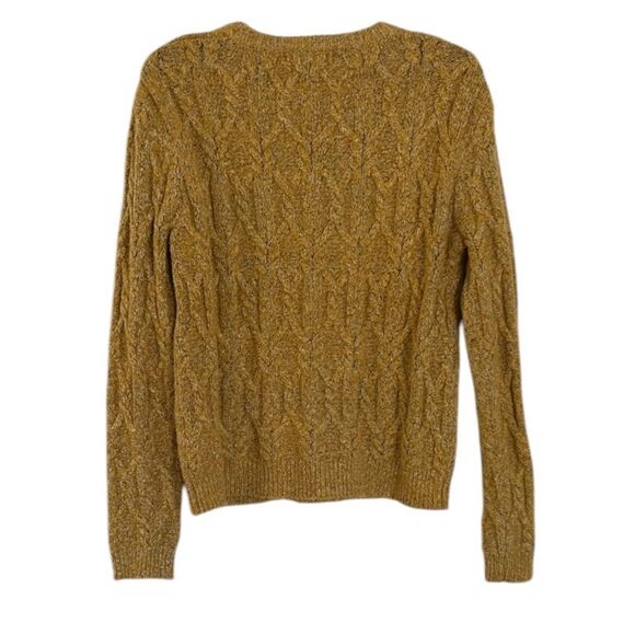 John + Jenn Revolve Mustard Gold Crewneck Cable knit Sweater Size XS - Picture 2 of 7